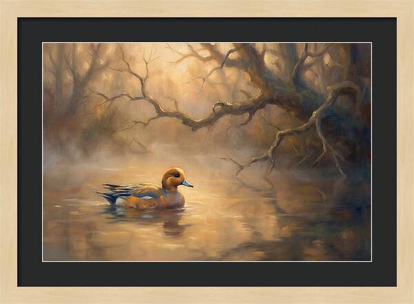Wigeon In Misty Waters