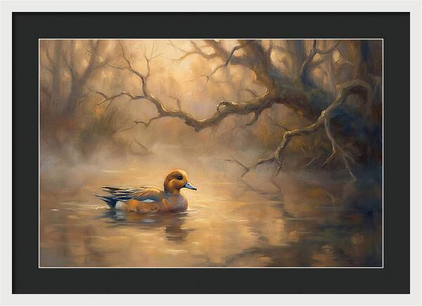 Wigeon In Misty Waters