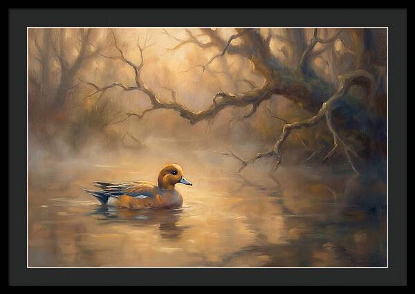 Wigeon In Misty Waters