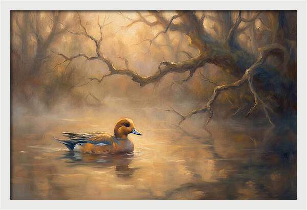 Wigeon In Misty Waters