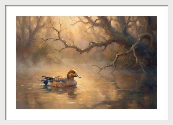 Wigeon In Misty Waters