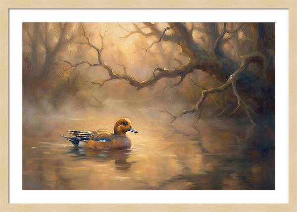 Wigeon In Misty Waters