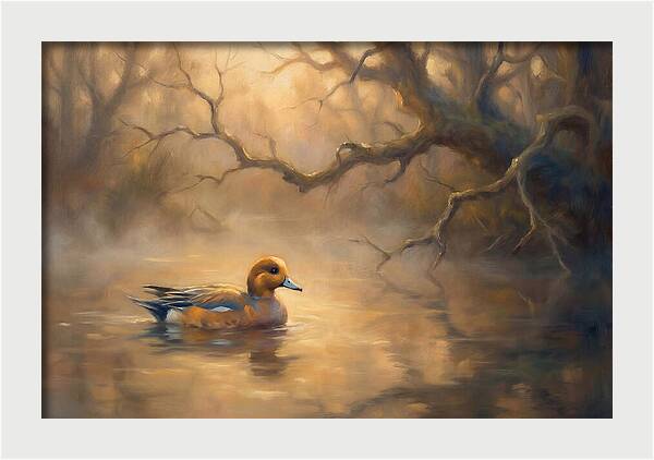 Wigeon In Misty Waters