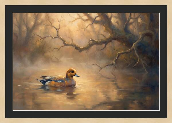 Wigeon In Misty Waters