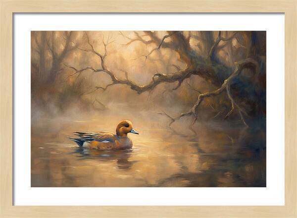 Wigeon In Misty Waters