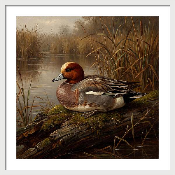Wigeon Resting By The Water