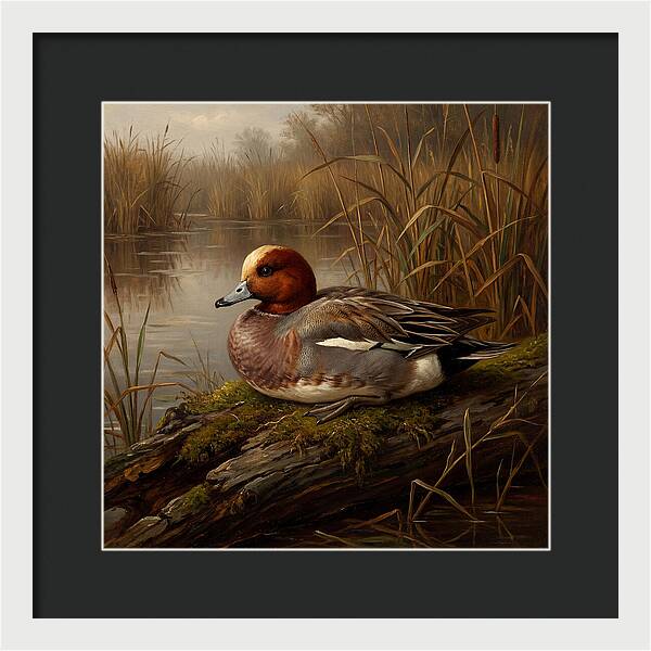 Wigeon Resting By The Water