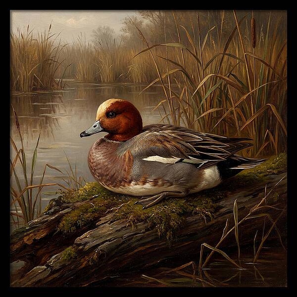 Wigeon Resting By The Water