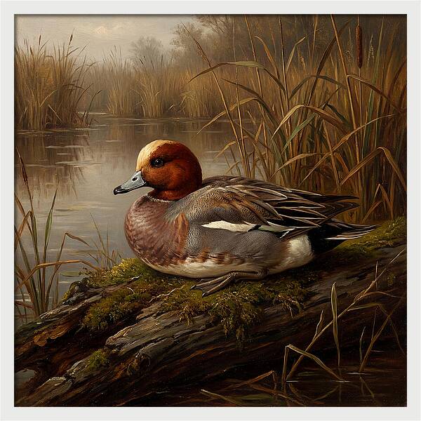 Wigeon Resting By The Water