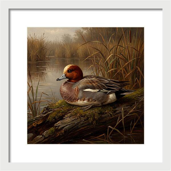 Wigeon Resting By The Water