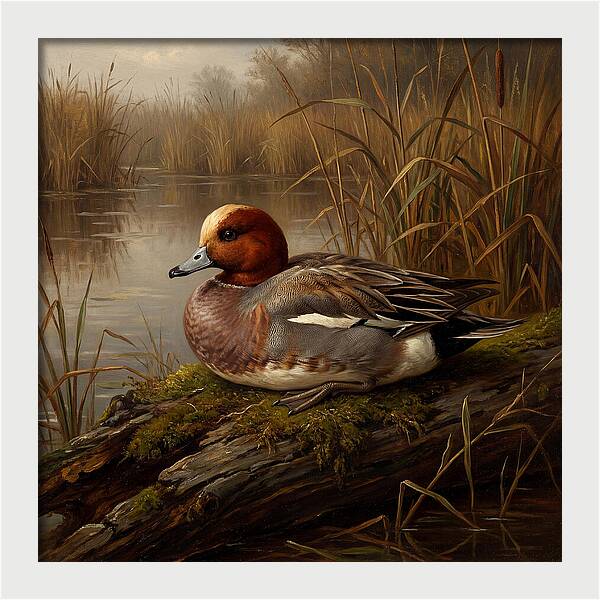 Wigeon Resting By The Water