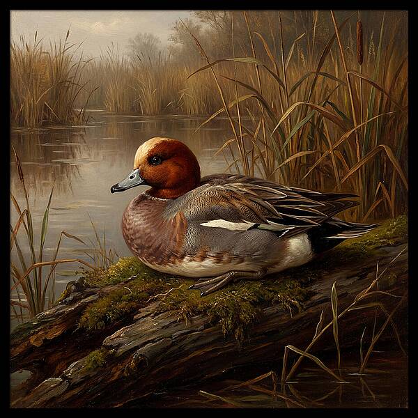 Wigeon Resting By The Water