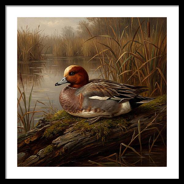 Wigeon Resting By The Water