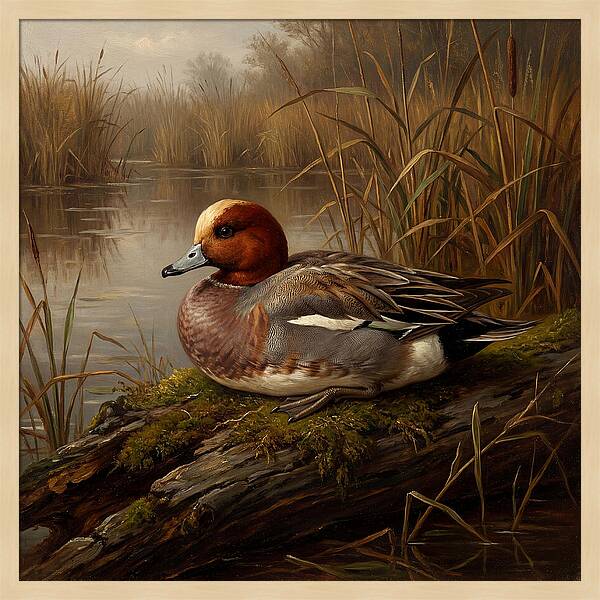 Wigeon Resting By The Water