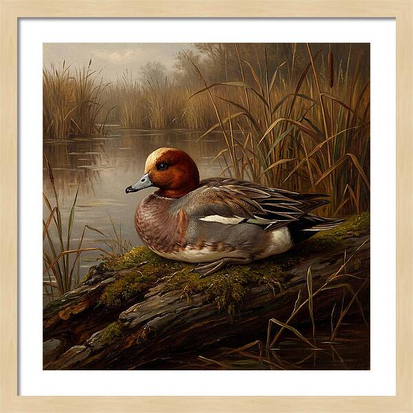 Wigeon Resting By The Water