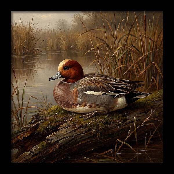 Wigeon Resting By The Water