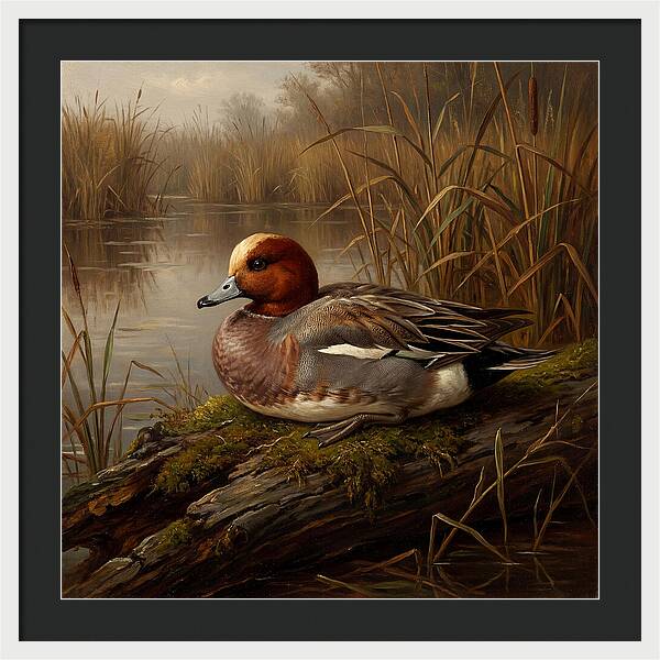 Wigeon Resting By The Water