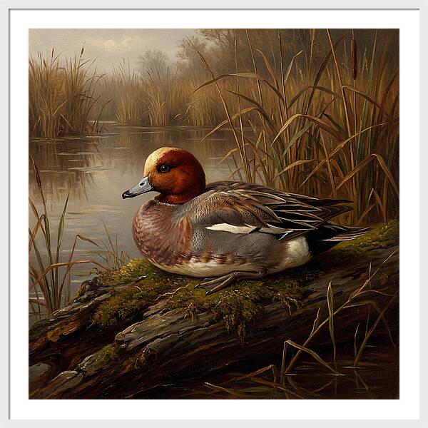 Wigeon Resting By The Water