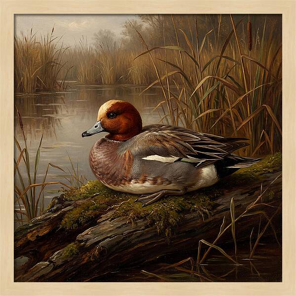 Wigeon Resting By The Water