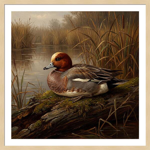 Wigeon Resting By The Water