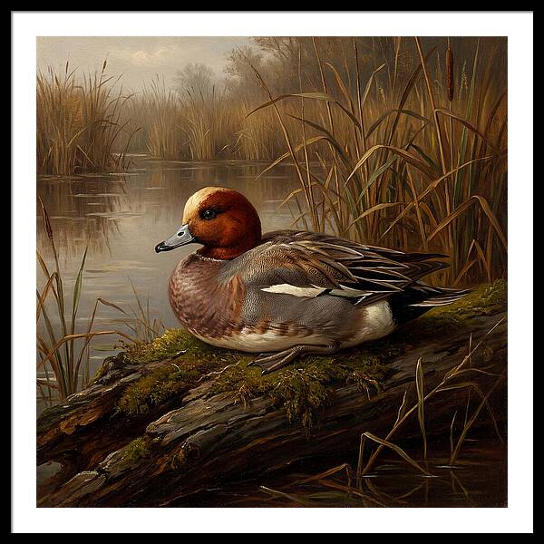 Wigeon Resting By The Water