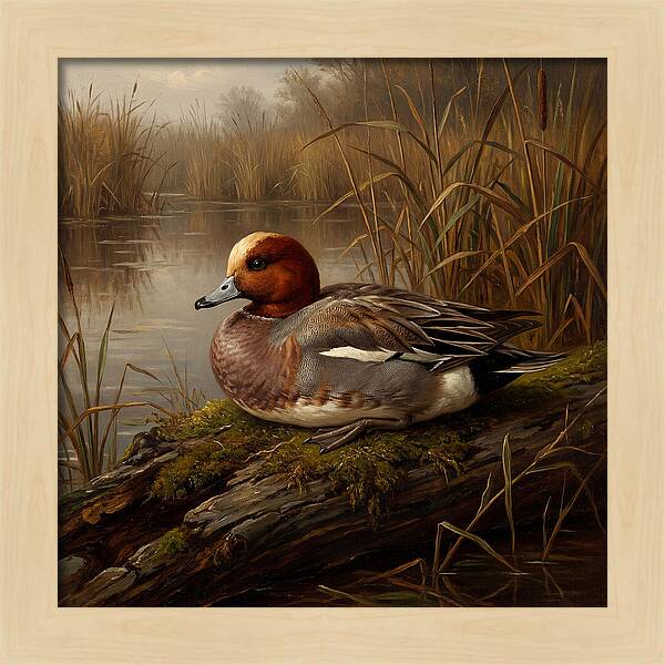 Wigeon Resting By The Water