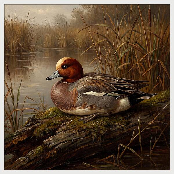 Wigeon Resting By The Water