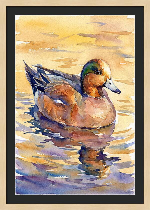 Wigeon Swimming In Serenity