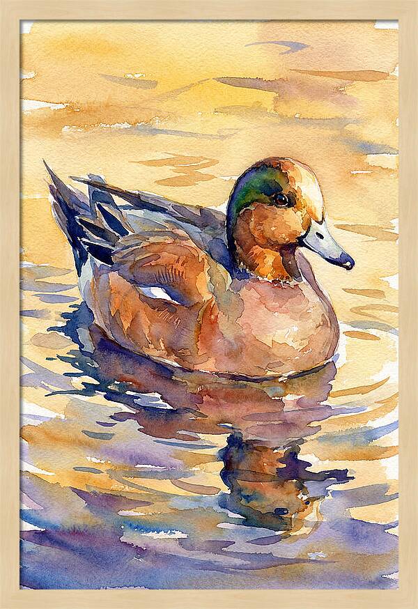 Wigeon Swimming In Serenity