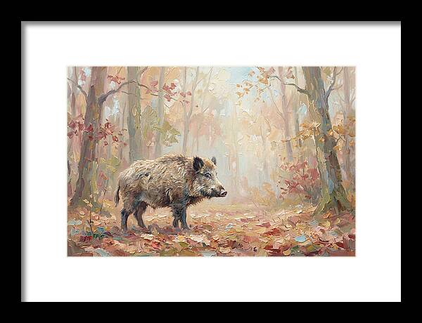 Wild Boar In Autumn Forest