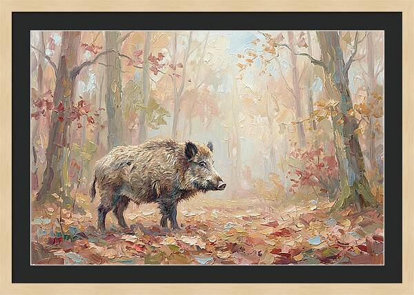Wild Boar In Autumn Forest