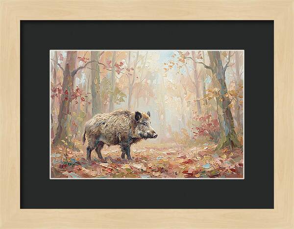 Wild Boar In Autumn Forest