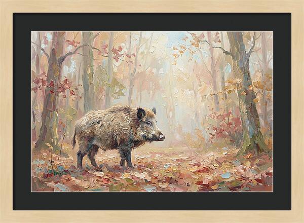 Wild Boar In Autumn Forest