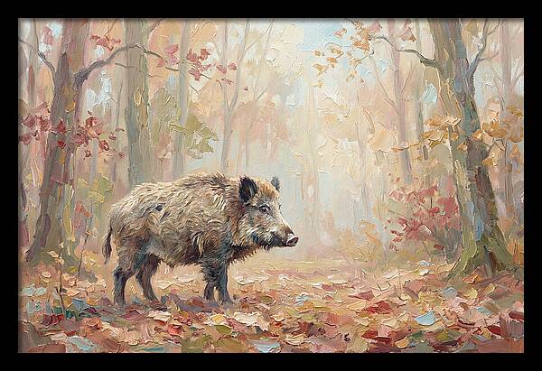 Wild Boar In Autumn Forest