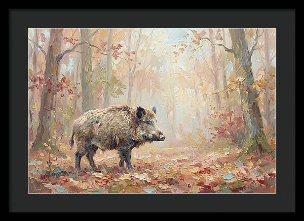 Wild Boar In Autumn Forest