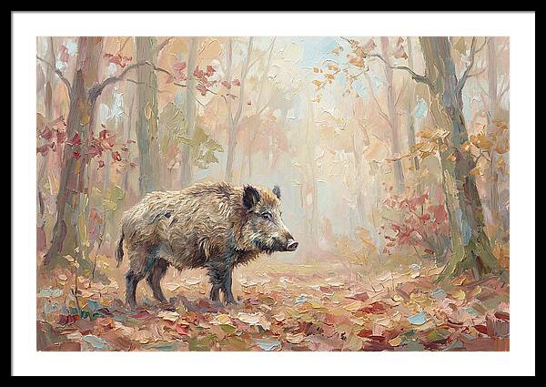 Wild Boar In Autumn Forest