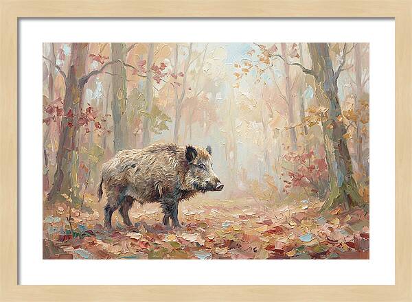 Wild Boar In Autumn Forest