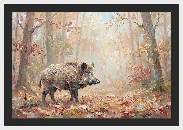 Wild Boar In Autumn Forest
