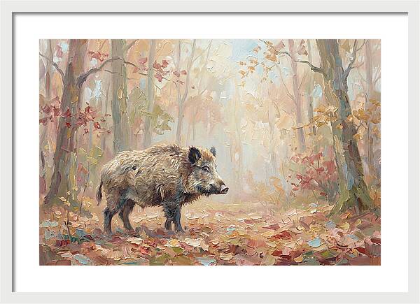 Wild Boar In Autumn Forest
