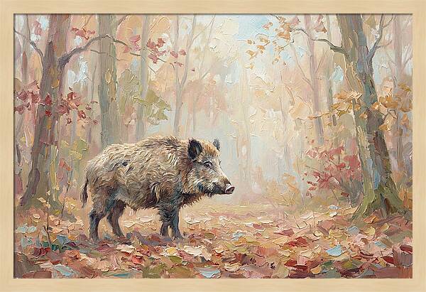 Wild Boar In Autumn Forest