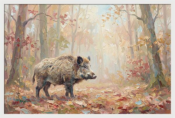Wild Boar In Autumn Forest
