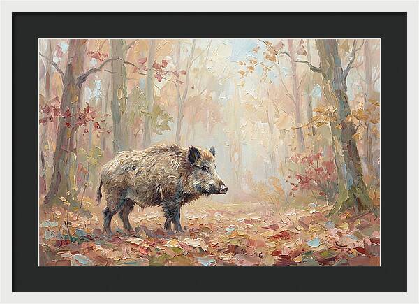 Wild Boar In Autumn Forest