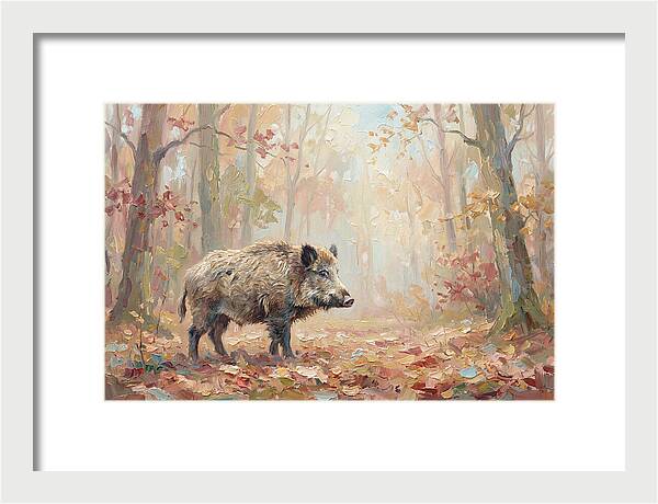Wild Boar In Autumn Forest