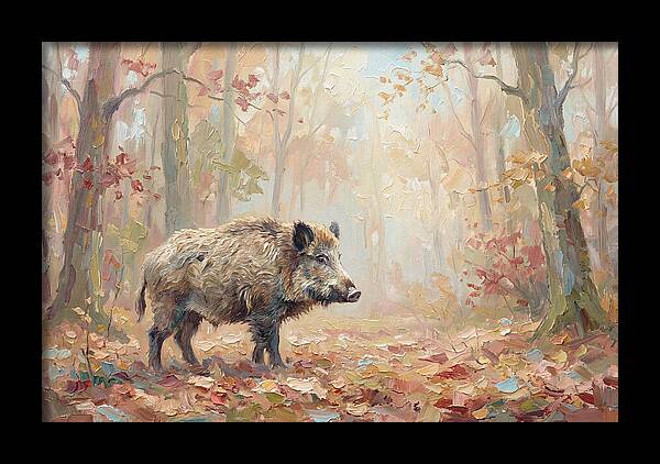Wild Boar In Autumn Forest