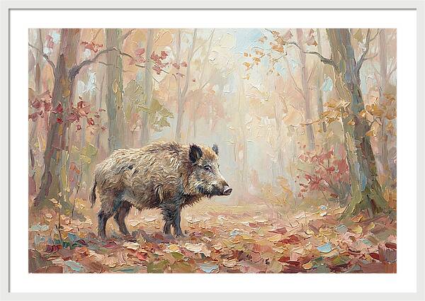 Wild Boar In Autumn Forest