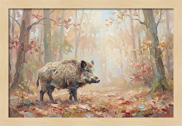 Wild Boar In Autumn Forest