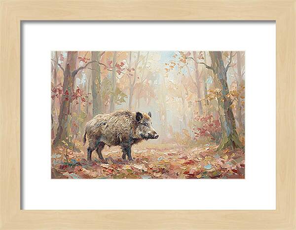 Wild Boar In Autumn Forest