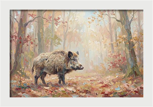 Wild Boar In Autumn Forest