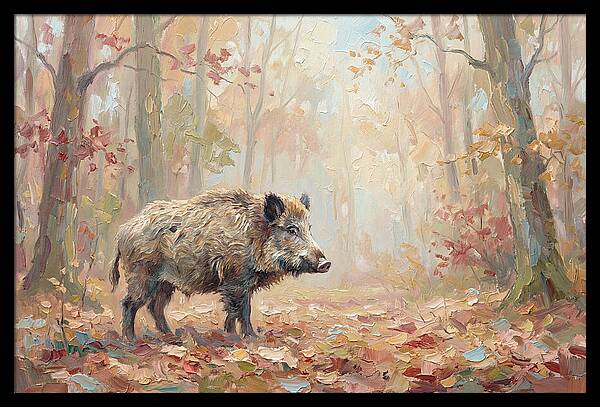 Wild Boar In Autumn Forest