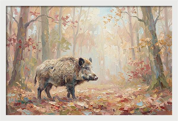 Wild Boar In Autumn Forest